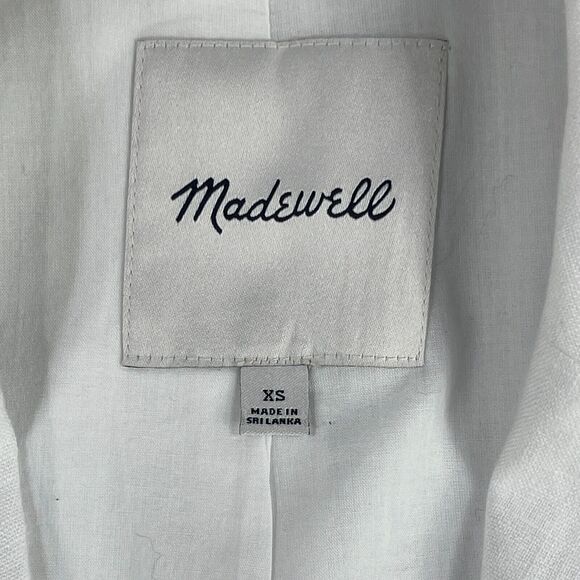 MADEWELL The Larsen Blazer Women Size XS 100% Linen White - Picture 4 of 16
